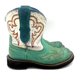 Ariat Fatbaby Cowgirl Sz 7 B Western Boots Teal Big Girls